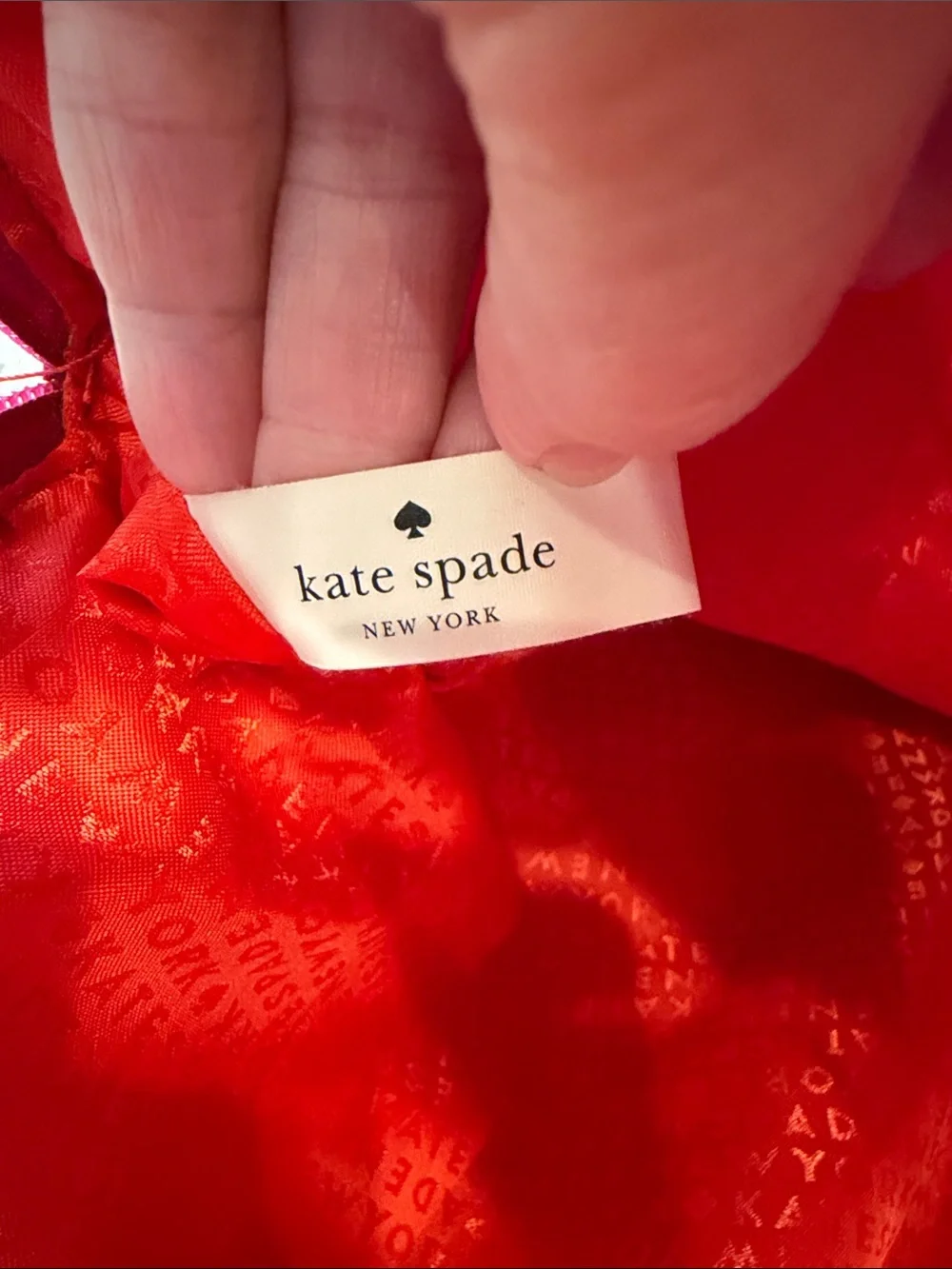 kate spade Hot Pink and Red Logo interior “Unmentionables” Pouch